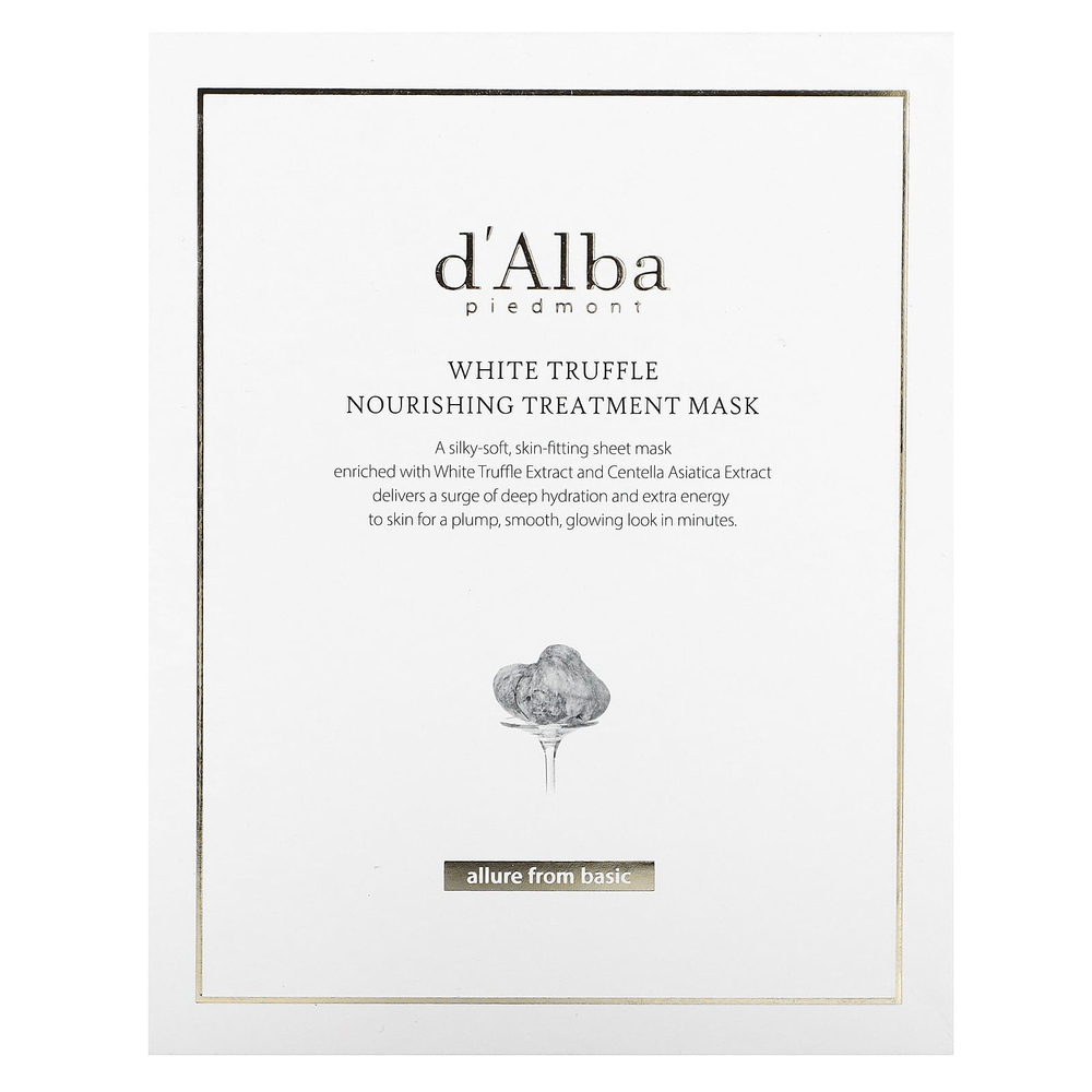 d'Alba, питательная маска для лица с белым трюфелем, 5 шт. по 25 мл (0,84 жидк. унции)