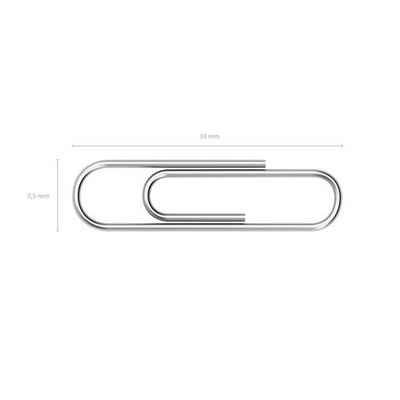 Скрепки канцелярские 33мм, 100шт, оцинкованные, ErichKrause, картонная упаковка