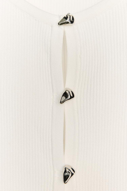 ZARA ТРИКОТАЖНЫЙ ТОП-ЖИЛЕТ В РУБЧИК, БЕЛЫЙ