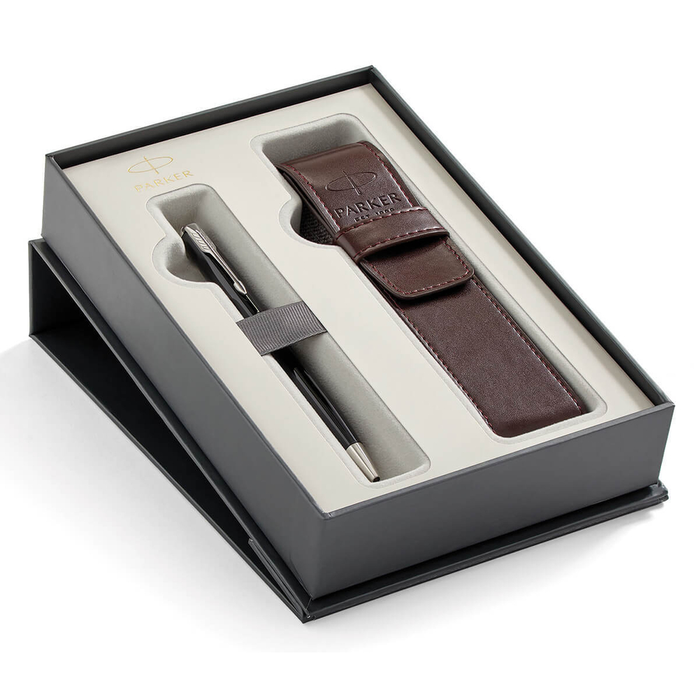 Подарочный набор: шариковая ручка Parker Sonnet Laque Black СT и чехол для ручки