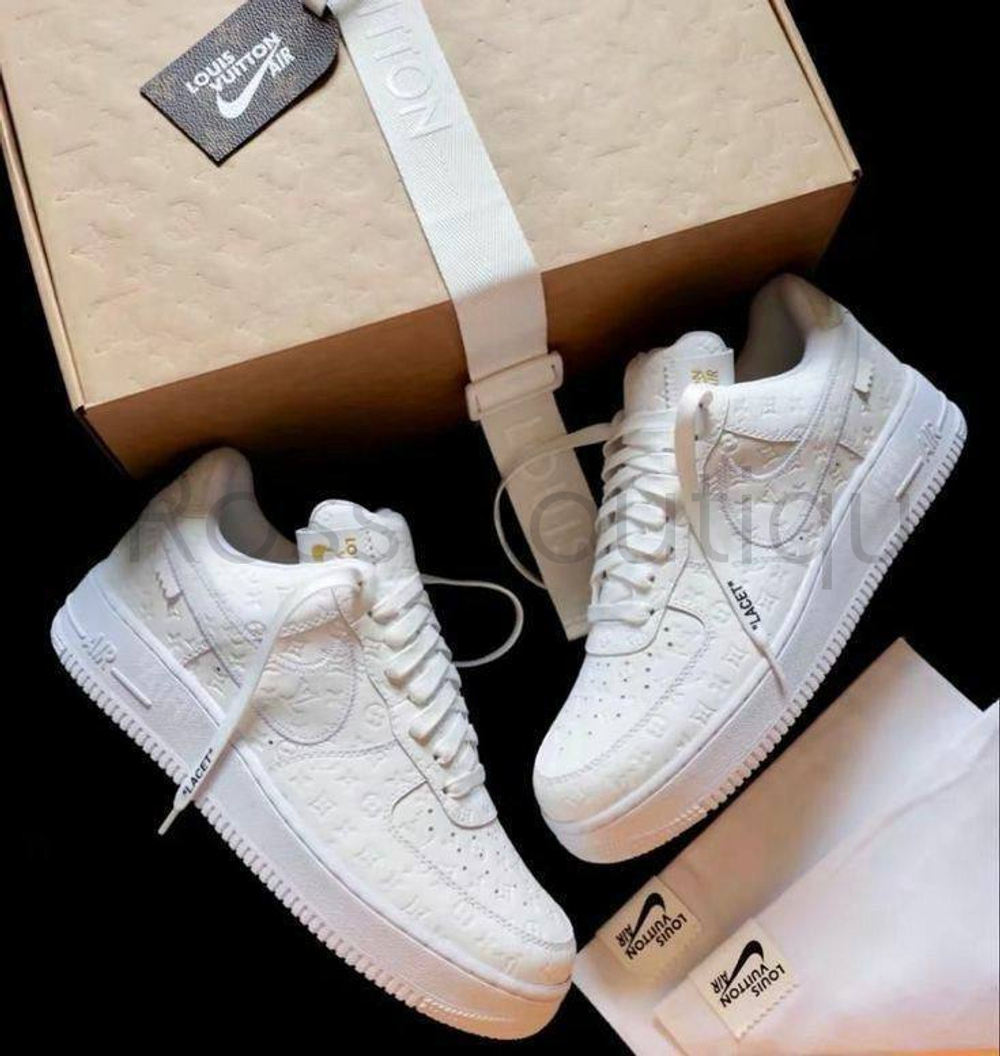 Белые кроссовки Louis Vuitton Nike Air Force 1