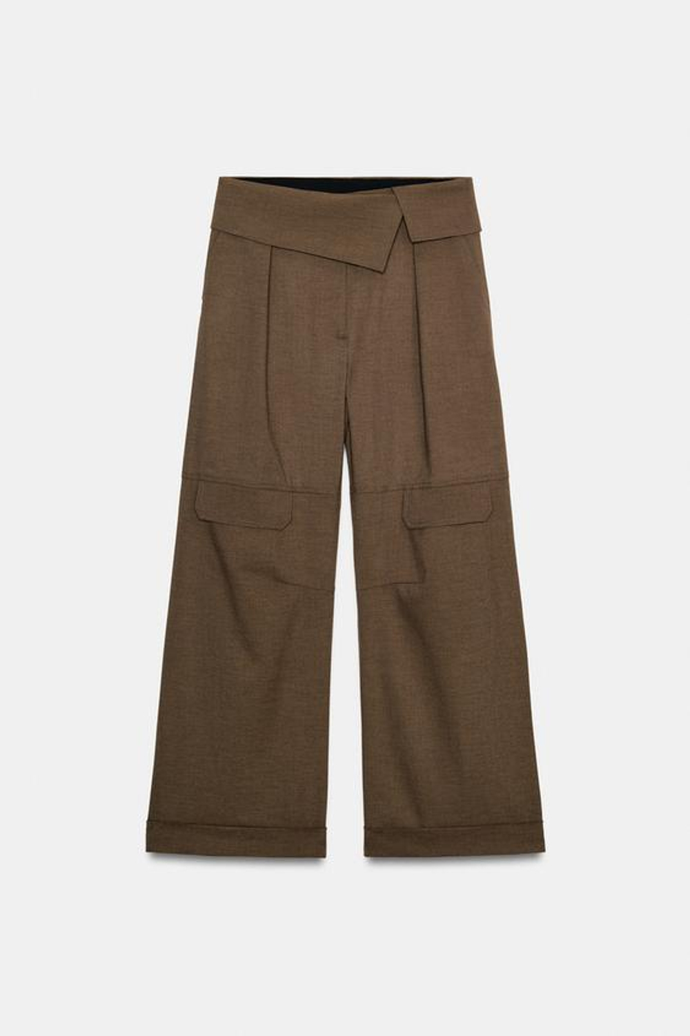 ZARA БРЮКИ КАРГО — ZW COLLECTION, СЕРЫЙ