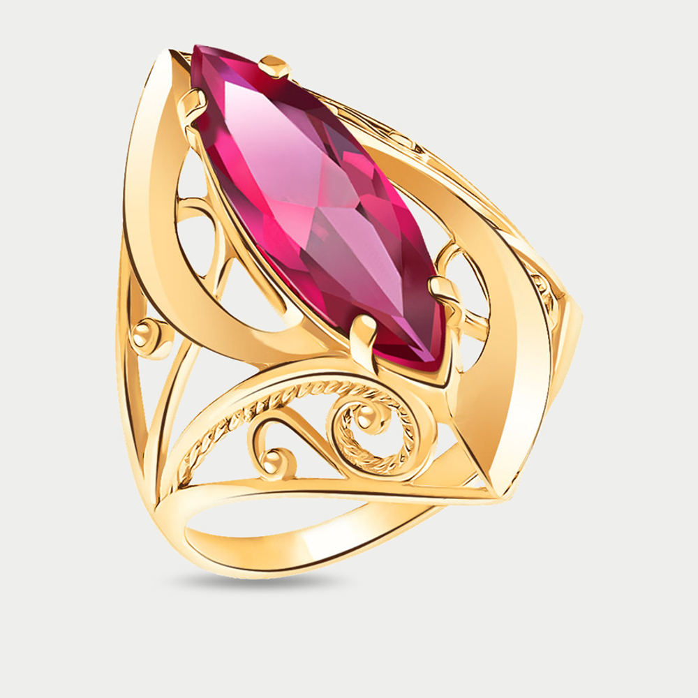 Кольцо для женщин из розового золота 585 пробы с фианитами (арт.1549с1)