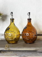 Набор декоративных бутылок для масла с дозатором "Олива" коричневые от J-LINE