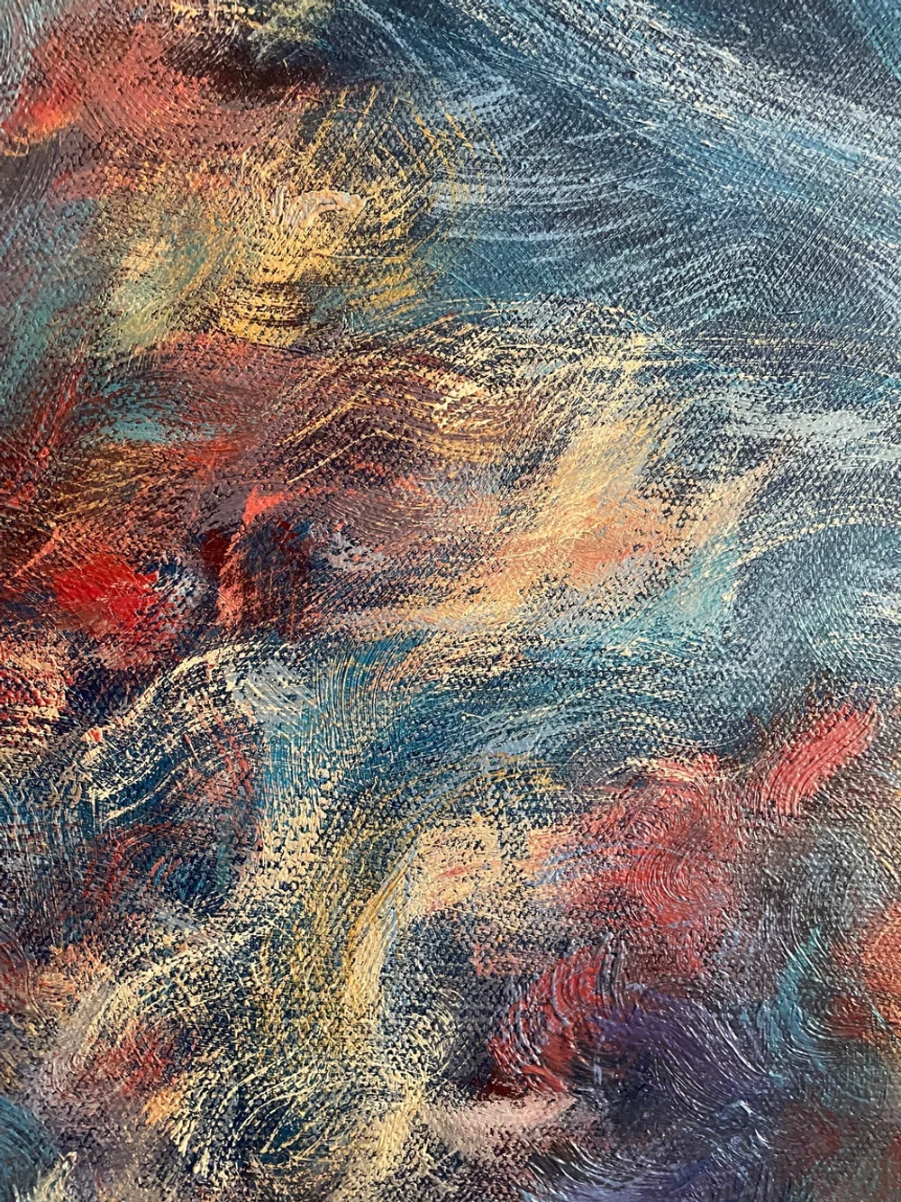 Картина маслом на холсте "Солнце и Луна" 70х110 см. Деревянный подрамник. Художник Наталия Осадчук