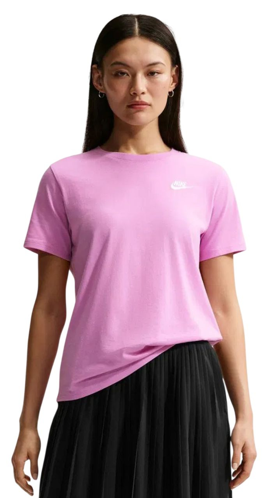 Женская теннисная футболка Nike Sportswear Club Essentials - pink/white