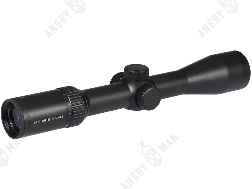 Прицел Nephrite 3-12x42, сетка 74, подсветка красная, 30мм, 1/4 МОА, 524г, Gaut