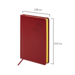 Ежедневник А-5 2026 BRAUBERG Comodo, под кожу, красный, золотой срез 117048