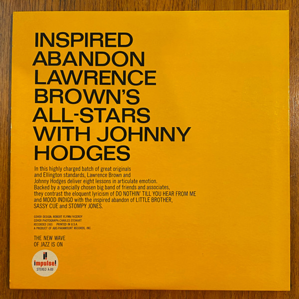 Lawrence Brown's All-Stars - Inspired Abandon - US OG Impulse Stereo