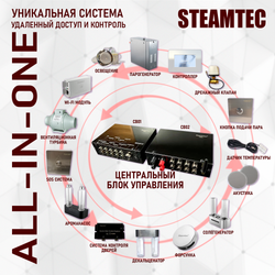 Steamtec TOLO MOMENT 150 - 15 кВт парогенераторы для хамама и турецкой бани / Серия PLATINUM со встроенной музыкой, пультом на 9-ти языках и возможностью монтажа без термодатчиков
