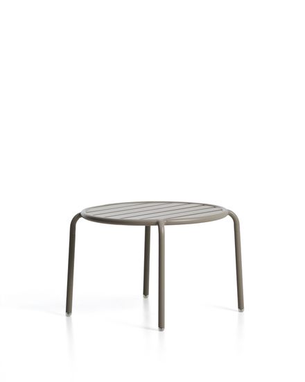 Уличный журнальный столик Joncols из алюминия с бежевой отделкой Ø 60 см