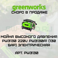 Мойка высокого давления Greenworks PW3130 220V PW3130A1 (130 бар) электрическая