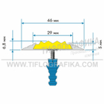 Накладка на ступень противоскользящая в алюминиевом профиле шириной 46 мм, резиновая вставка шириной 29 мм