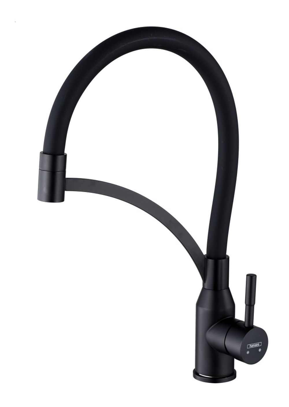 56043-CC Смес. из НЕРЖ. для кух. (ЧЕРНЫЙ с гиб. ЧЕР. изл.) HANSEN  (20/1шт)