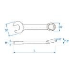 KING TONY (10D0-18) Ключ комбинированный укороченный 18 мм
