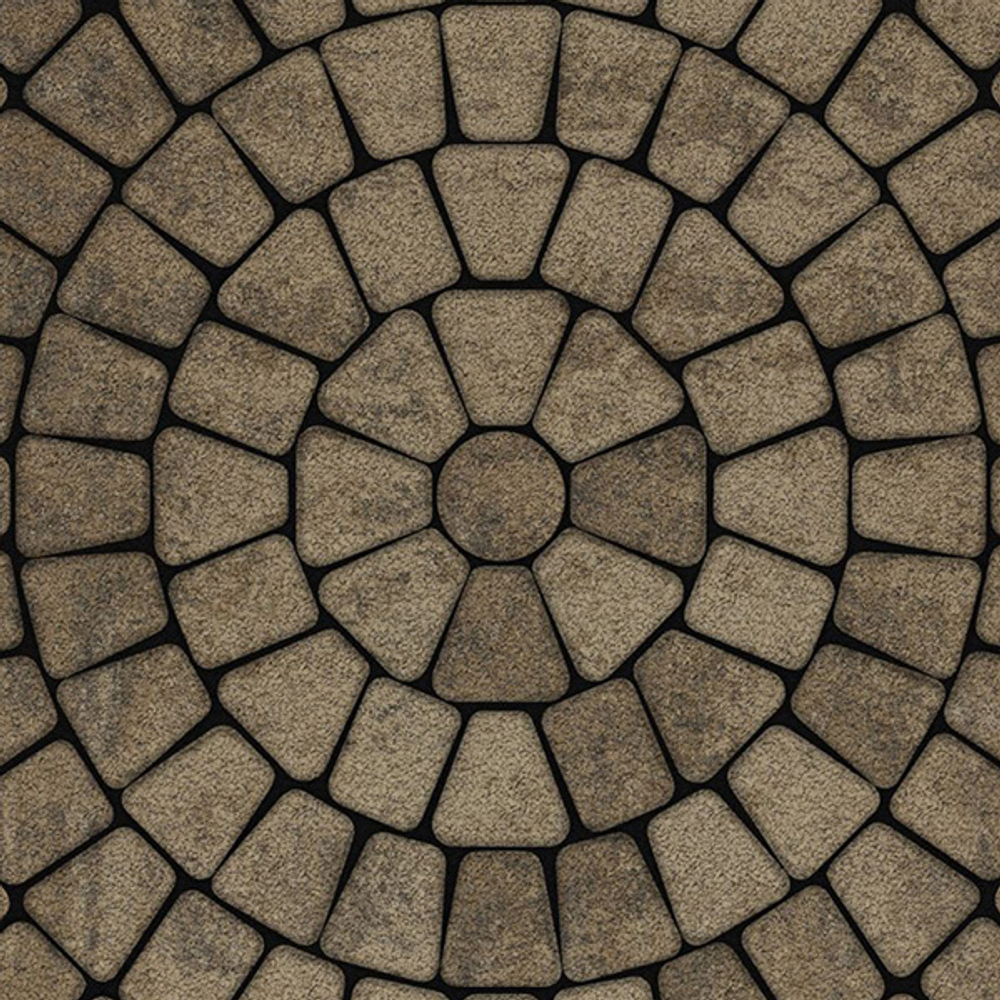 Тротуарная плитка КЛАССИКО (круг) - Листопад гранит Старый замок, комплект из 3 видов плит