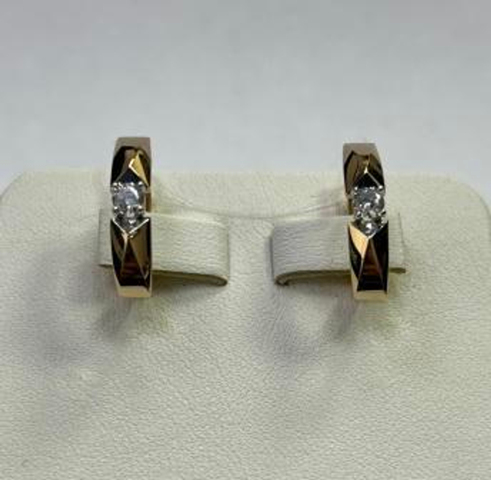 Серьги из золота с фианитами