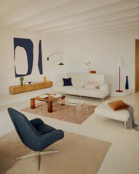 Тумба под ТВ Helvine с 4 ящиками из дубового шпона и закаленного стекла, 200 x 40