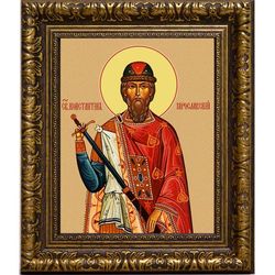 Константин Ярославский Святой Благоверный князь. Икона на холсте.