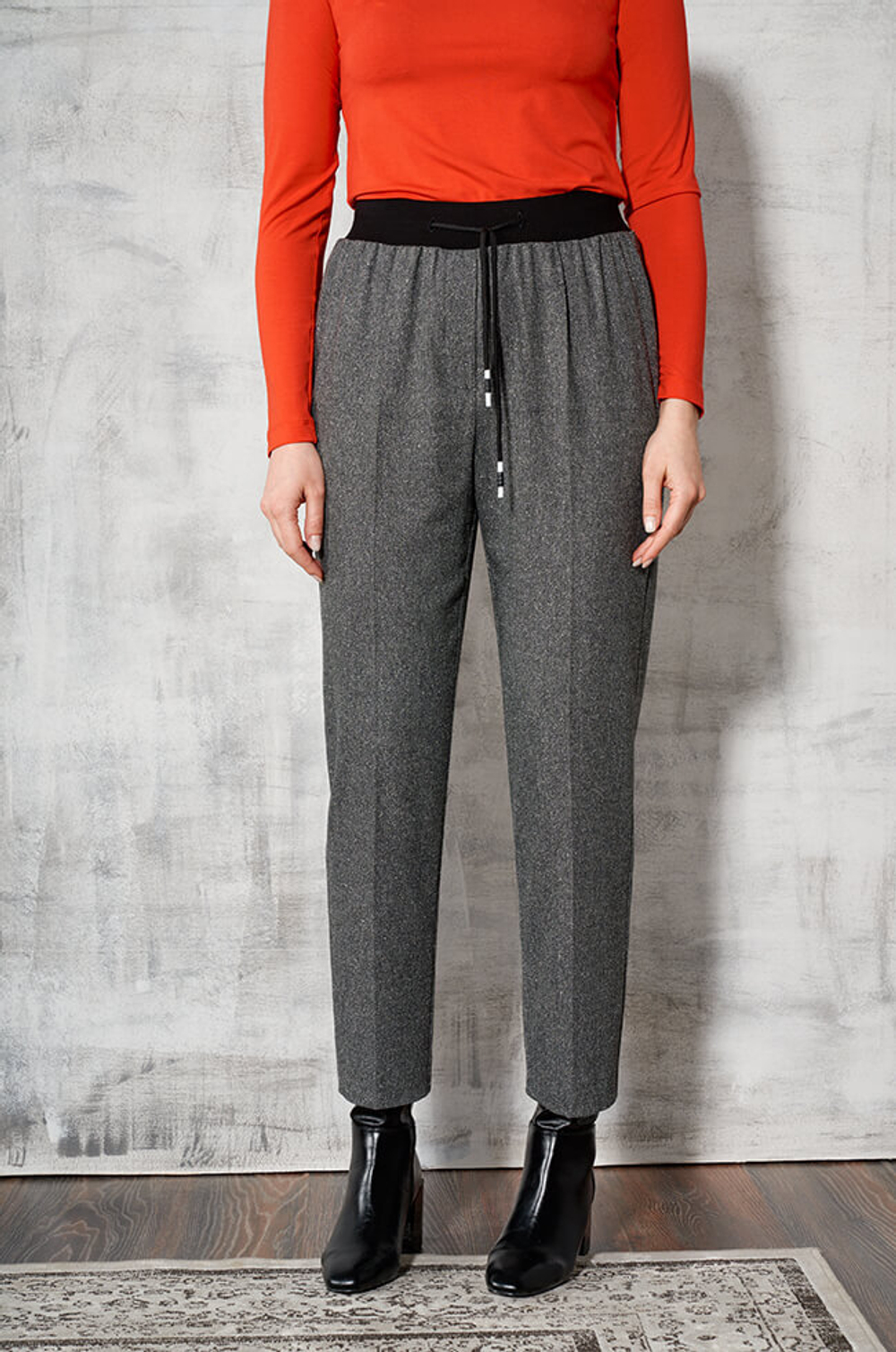 3849 Брюки женские (серый меланж)