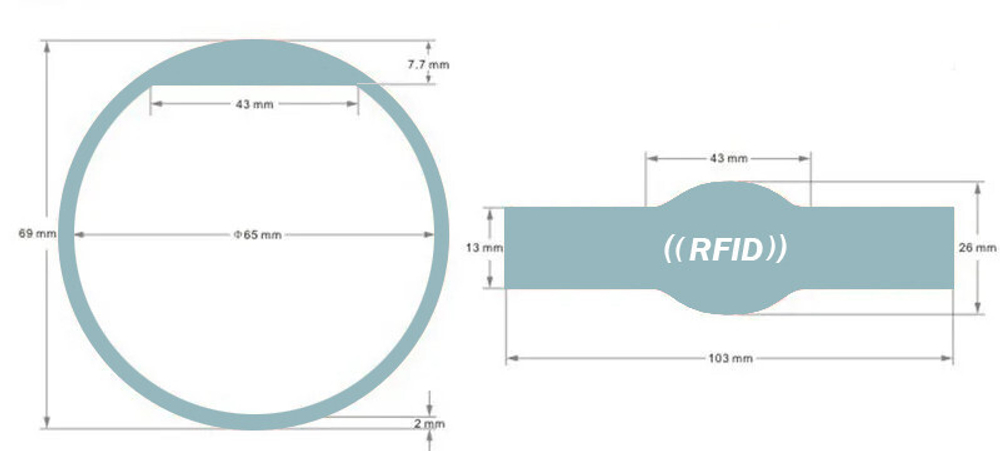 RFID браслет EM-Marine “OVAL” ТИФФАНИ, диаметр 65 мм