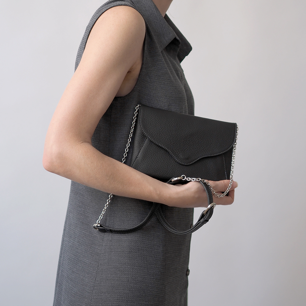 Сумка-клатч Florette из кожи теленка, черного цвета