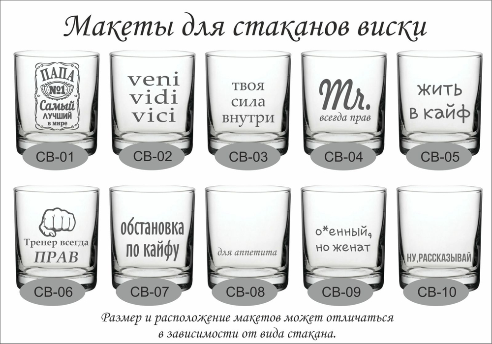 гравировка стаканов для виски