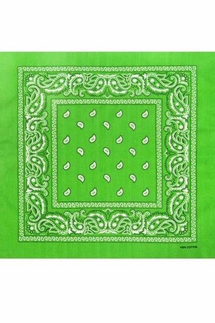 Бандана салатовая пейсли огурцы