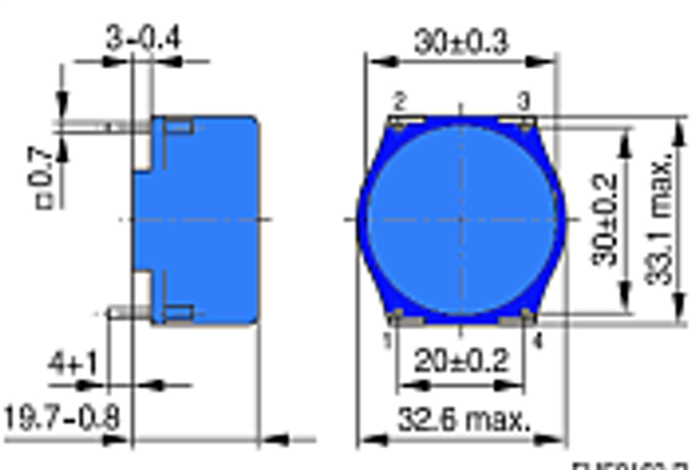 ФУТЛЯР 4 выв. D=30 мм H=19.7 мм гориз. B64291A1304X000