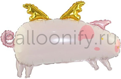 Шар (27''/69 см) Фигура, Поросенок с крылышками, 1 шт.