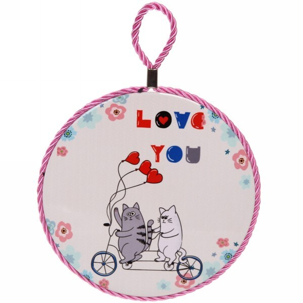 Подставка керамическая 16 см «LOVE» влюбленные котики