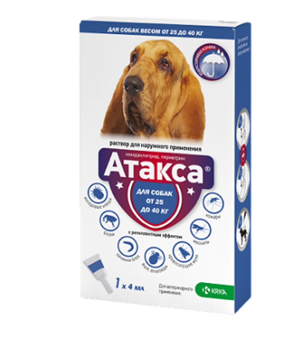 Атакса для собак от 25 до 40кг, 4мл, пипетка