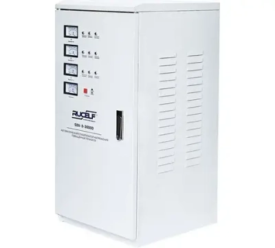 Стабилизатор напряжения электромеханический трехфазный 30 кВт напольный SDV-3-30000 RUCELF