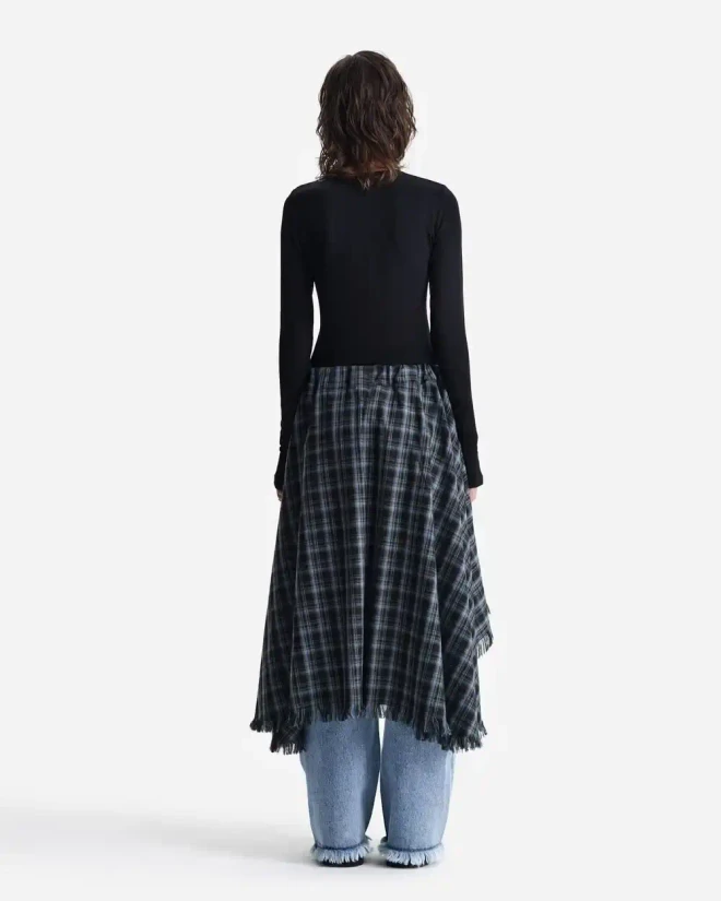 Клетчатая юбка-саронг