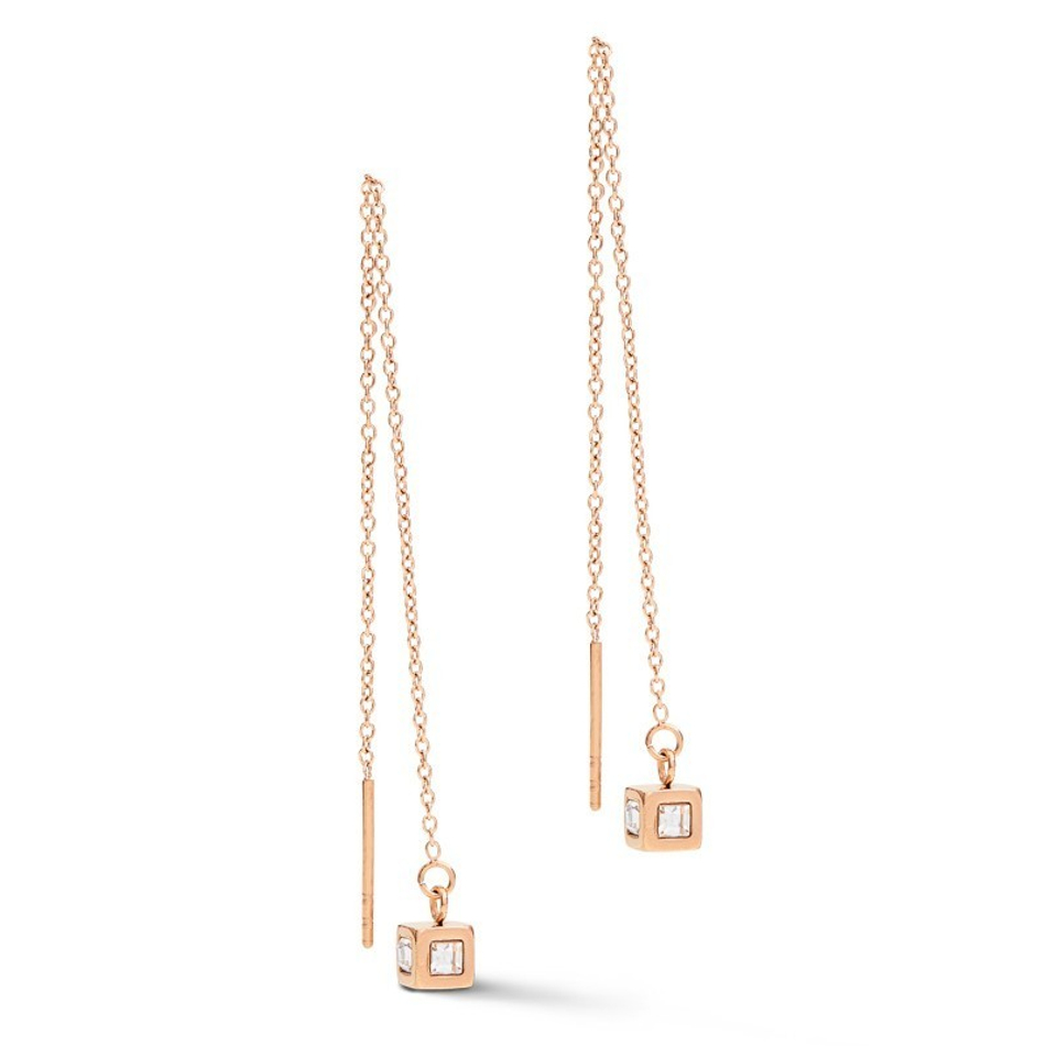 Серьги Coeur de Lion Rose Gold Crystal 5056/20-1822 цвет золотой, серебряный