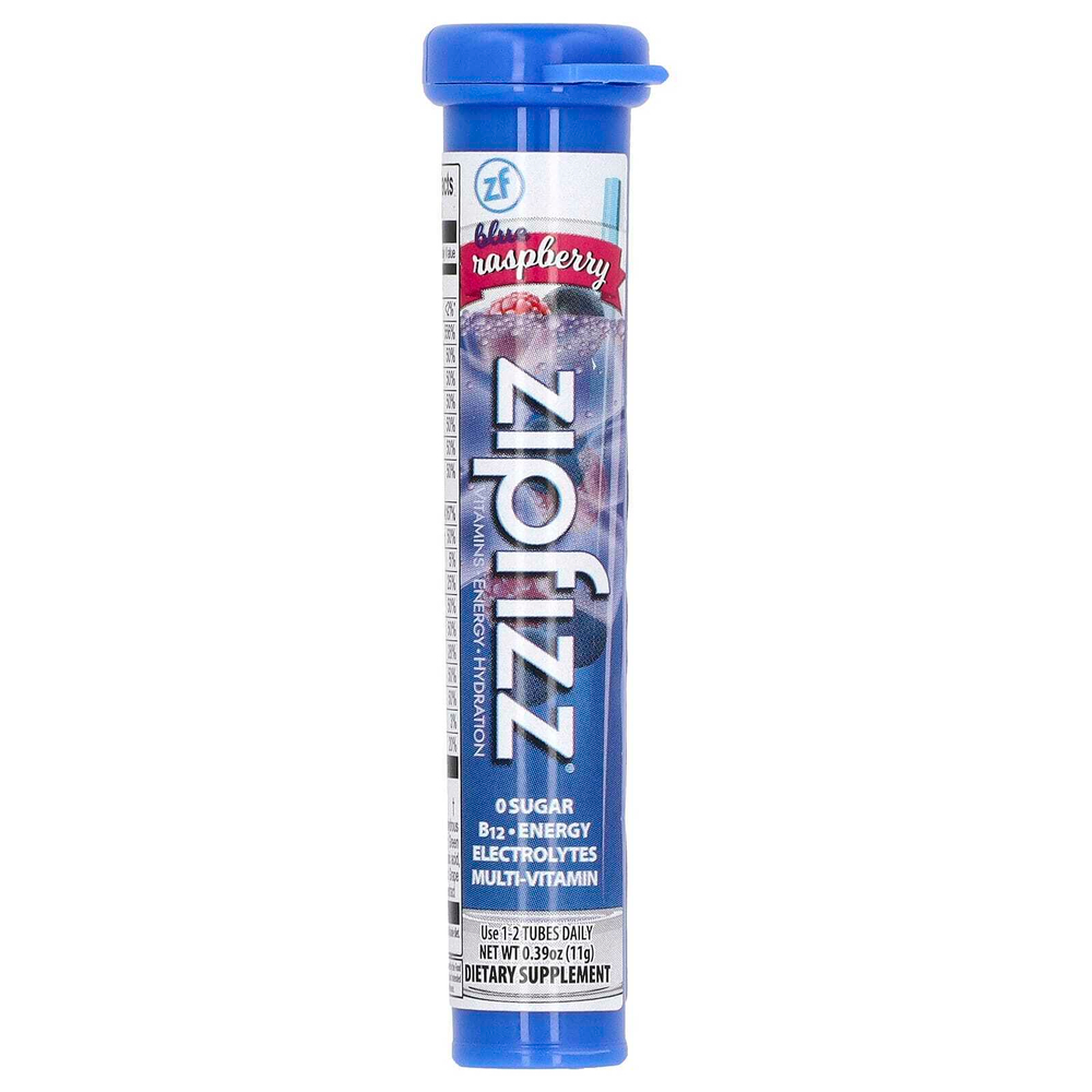 Zipfizz, Энергетическая смесь для здорового спорта с витамином B12, голубика и малина, 20 тюбиков по 11 г (0,39 унции)