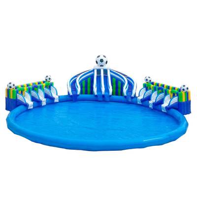 Надувной аквапарк с горками и бассейном «Футбол Аренa», 22×22×6,5 м