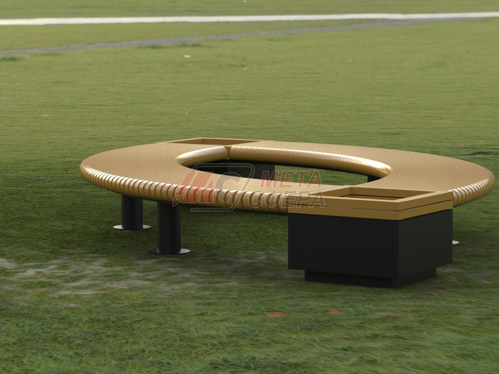 Лавка Rail Road 01 Лист с 2-мя вазонами