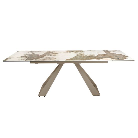 Раздвижной обеденный стол 1117/MC22052DT-MARMOL из керамики в мраморной отделке и стали Испания 