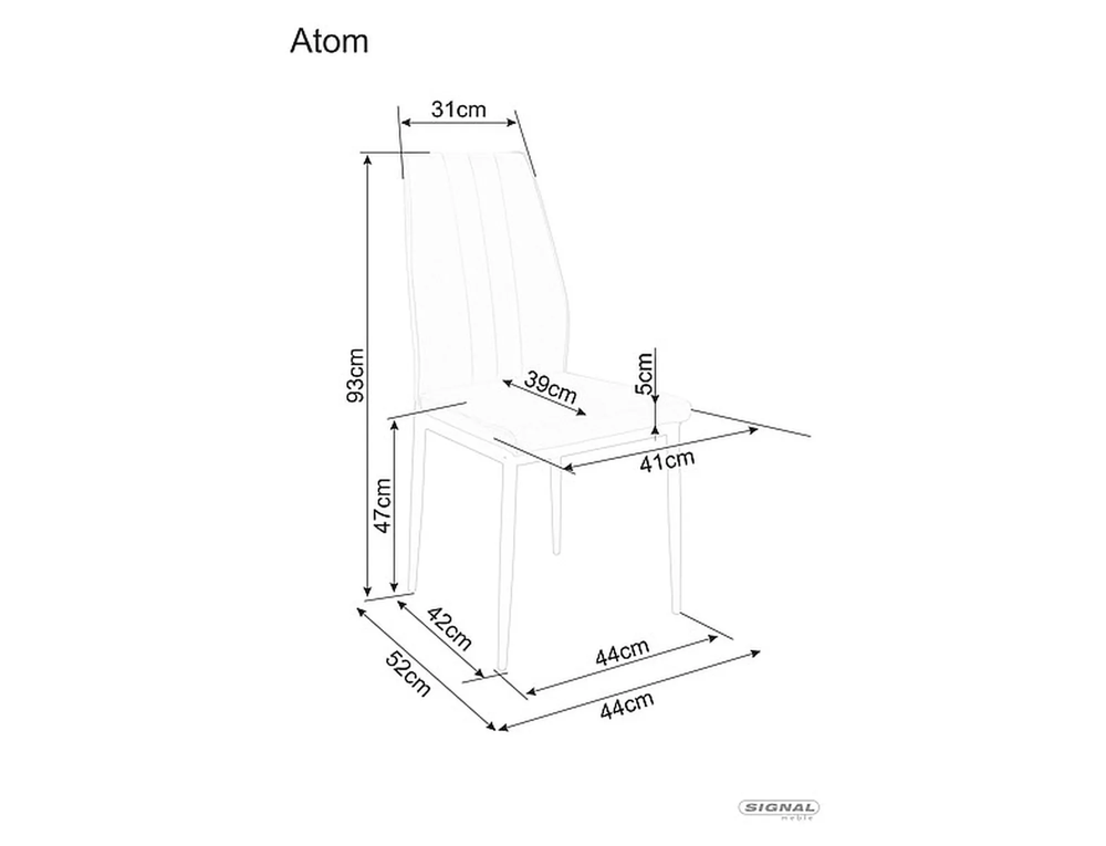 Стул SIGNAL ATOM Velvet Bluvel 19 черный/черный