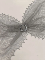 Оренбургский пуховый палантин с шелком АШ12040-03 серый