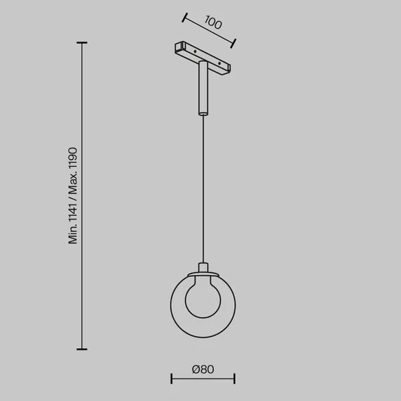 Трековый подвесной светильник Technical TR181PL-1-4WTW-B