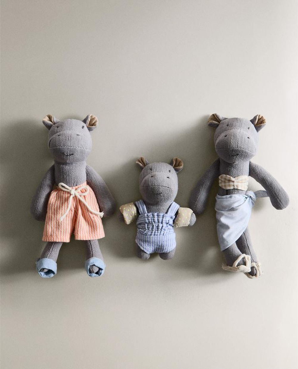 ZARA HOME ДЕТСКИЙ НАБОР "СЕМЬЯ БЕГЕМОТОВ", РАЗНОЦВЕТНЫЙ