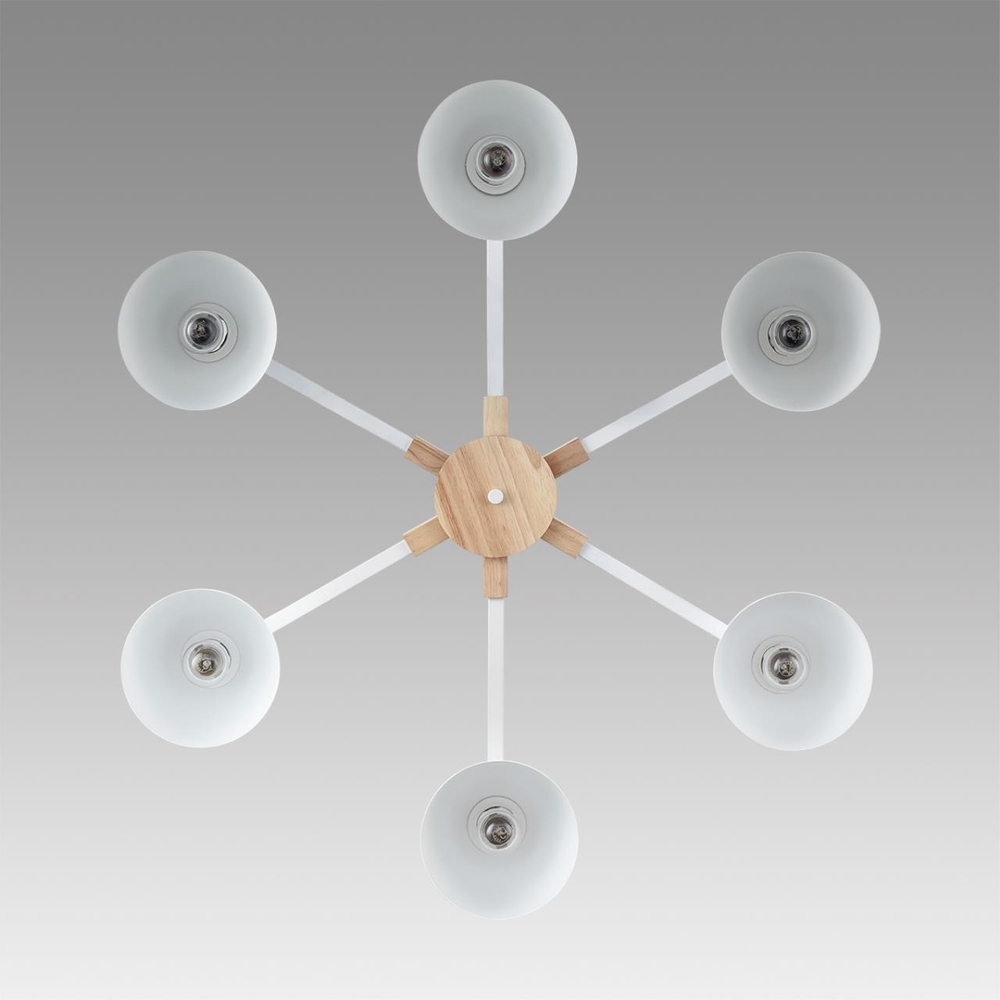 8095/6C MODERNI LN26 340 белый/белый металл, дерево/металл Люстра потолочная Е27 6*60W 220V COLANGE