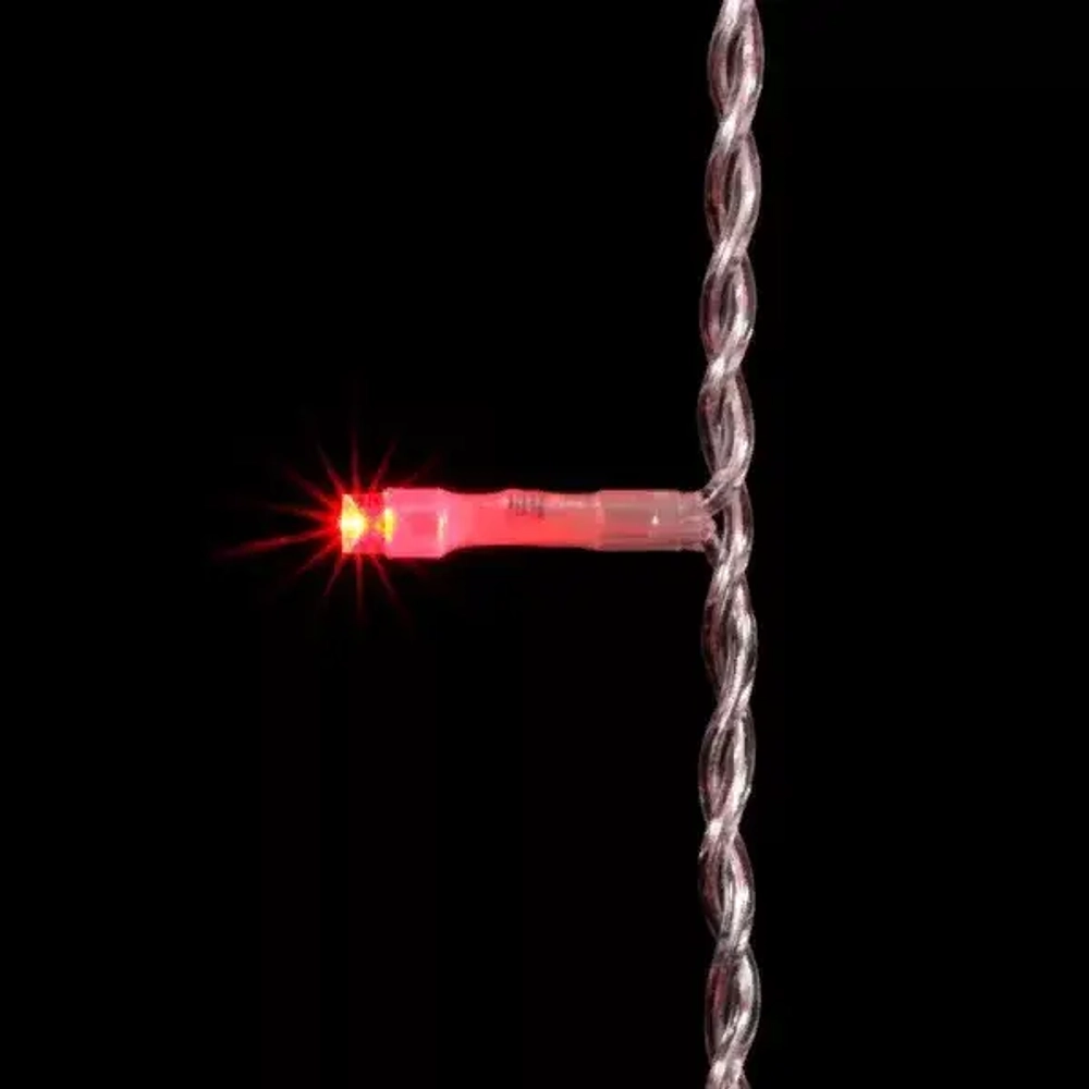 Светодиодный занавес 2*2 м., 400 красных LED ламп, прозрачный провод ПВХ, LTC (PCL402-10-2R)