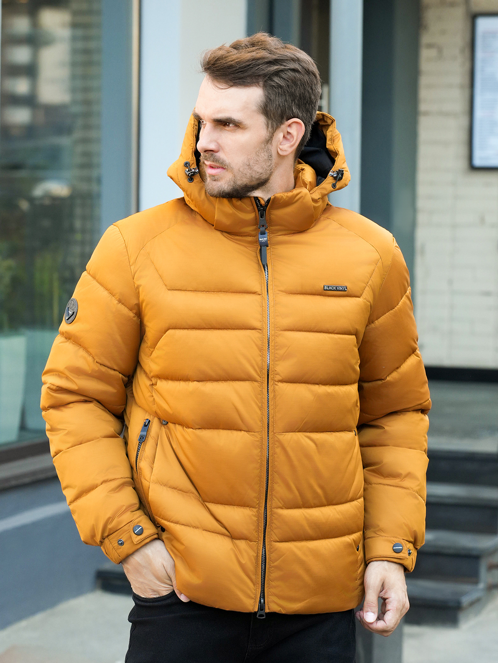 Куртка мужская зимняя цвета горчица