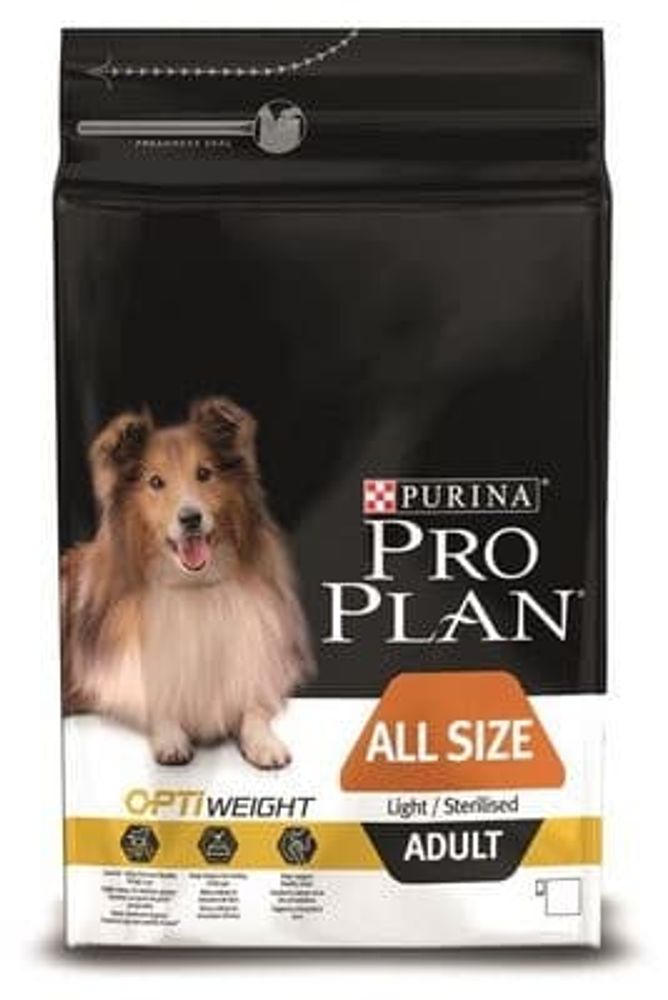 Сухой корм Pro Plan® для собак всех пород склонных к избыточному весу и/или стерилизованных с курицей, Пакет 3 кг