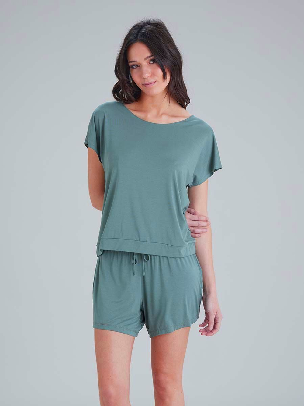 Футболка из вискозы для сна и дома (Размер: L) (Цвет: синий)