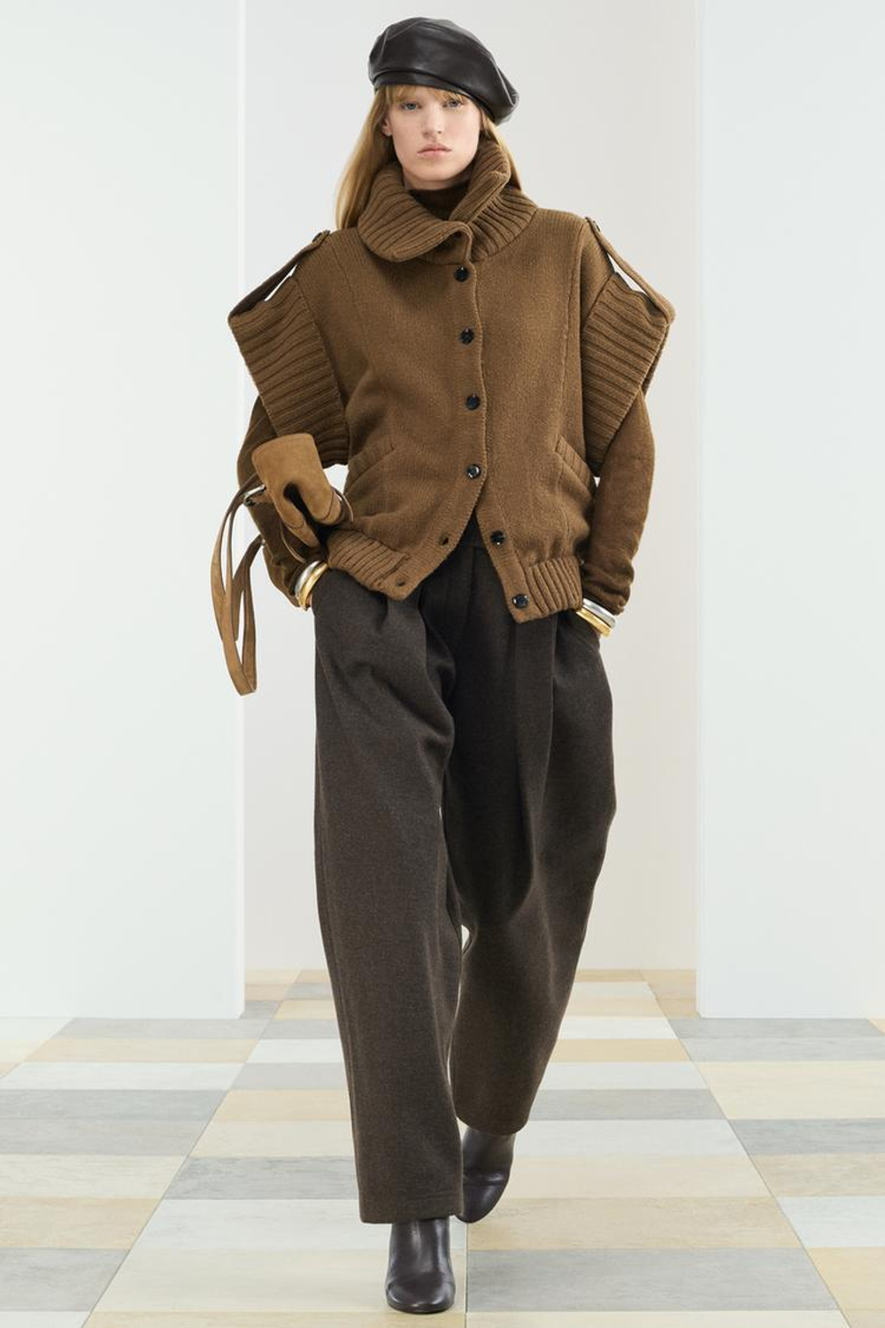 ZARA ЖИЛЕТ ИЗ СМЕСОВОЙ ШЕРСТИ, ХАКИ