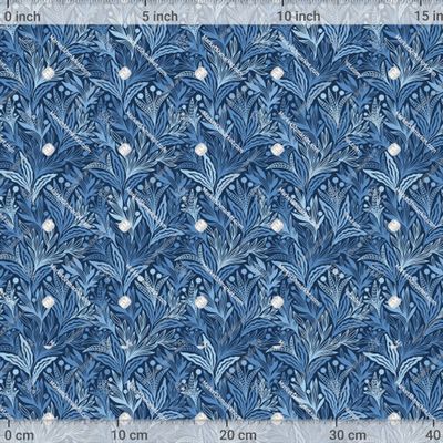 СИНЯЯ ТКАНЬ С РАСТИТЕЛЬНЫМ УЗОРОМ by Capricorn 769 DPI